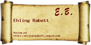Ehling Babett névjegykártya